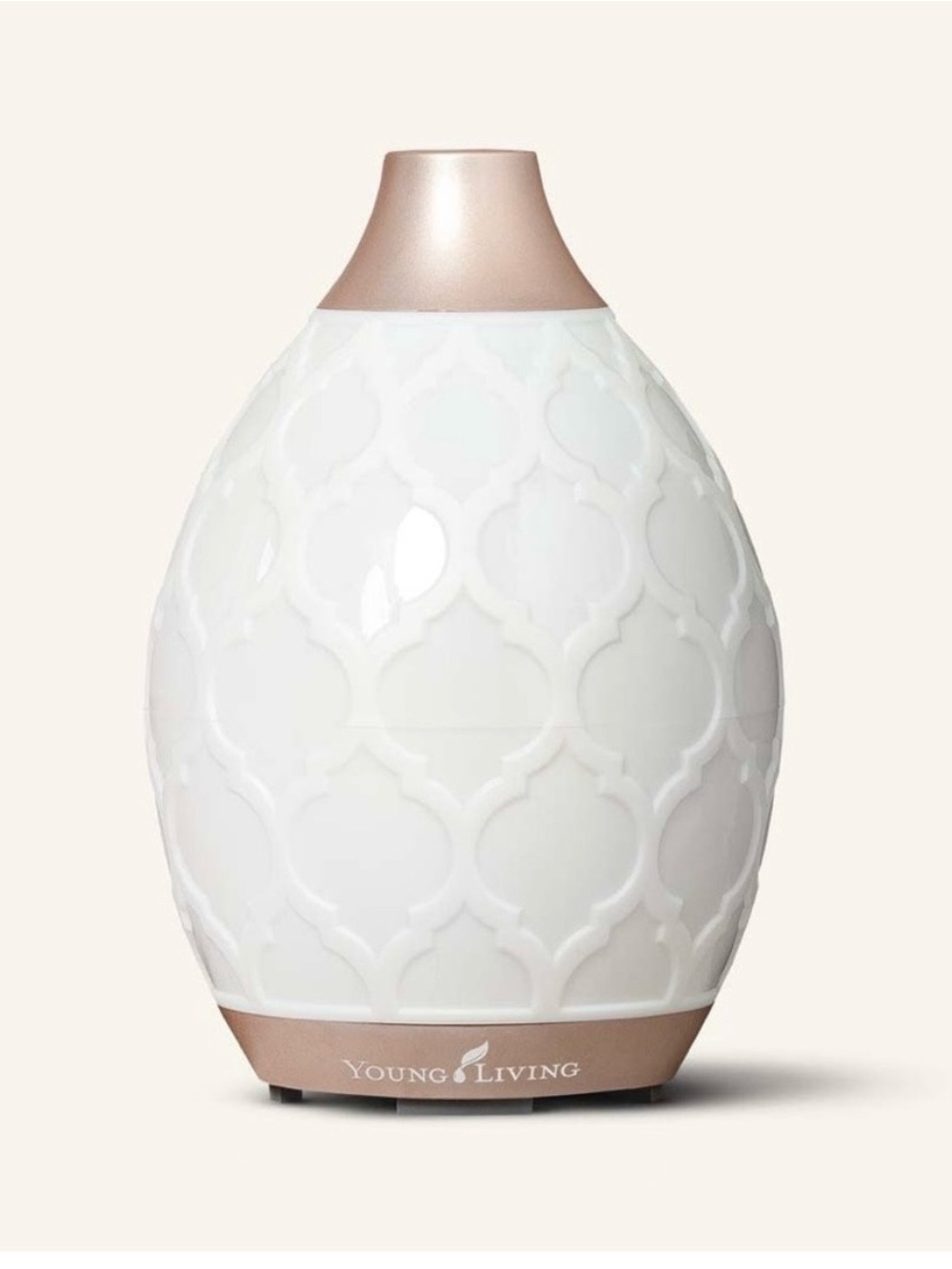 Young Living White Diffuser with Rose Gold Trim